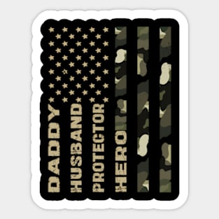 American Flag Dad Hero Camo Sticker